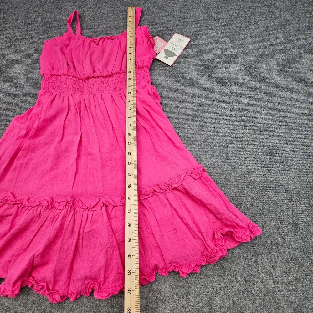 Rare Editions Sundress Girls Size 14 Tropical Punch Fuchsia Smocked Ruffle Dress
